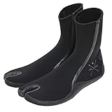 FELLOW サーフブーツ 5mm 忍者足袋ソックス ニンジャ タビ ソックス 保温 サーフィン SUP 日本規格 メンズ レディース 起毛 先割れ ブーツ Black 27cm