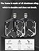Meteorolite Black/Dazzle Mountain Bike Pedals, 3 Sealed Bearings Aluminum Alloy MTB Pedals with 20 Anti-Skid Pins CNC Bicycle Flat Pedals, 9/16