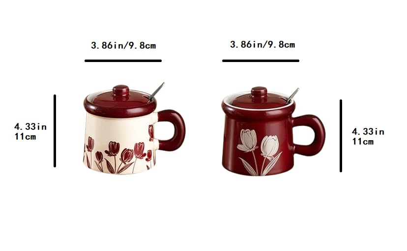 Set de 2 Mugs de Cerámica con Tapa y Cuchara 12 oz miniatura 3