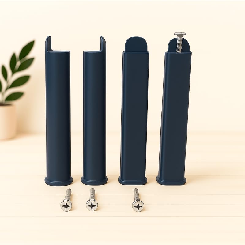 SEDAC Pieds pour Cadre Lattes 28 cm Bleu Nuit - Pieds Sommier Universels à Visser – Robustes et Stables, Idéal Cadre à Lattes, Rangement et Nettoyage Facile