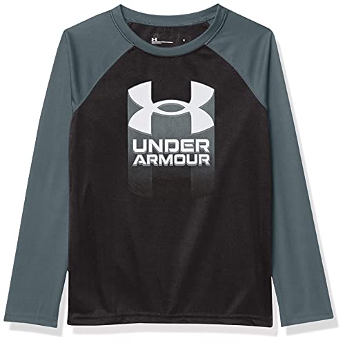 Under Armour Boys' Logo Long Sleeve Tee, Black F21, 4