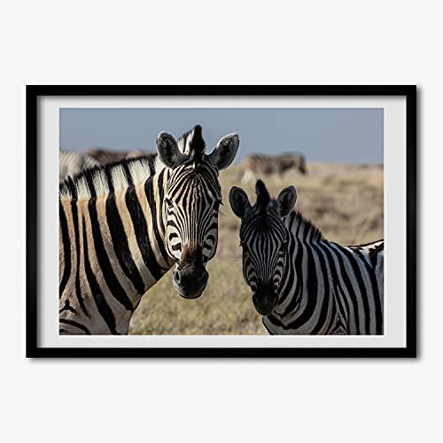 Cadre photo affiche 70x50 cm zèbres pour sublimer votre salon moderne