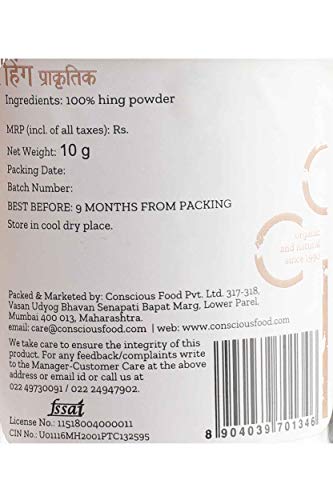 Image of Conscious Food Asafoetida, 10 gm | 100% Pure Hing | Non Compounded | Extra Strong & Hand Pounded (Pack of 3)