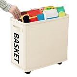 Schreibtisch-Organizer, Korb mit Griff, platzsparend, Rollwagen mit Rädern, für Büro, Schule, Schlafsaal, Zuhause, Wohnzimmer, Bücher, Kleidung