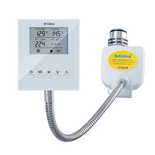 BBQ Temperature Controller, Briidea Digital Meat Thermometer, Automatic Smoker Fan Controller with Dual Probe for Big Green Egg, Primo, Kamodo Joe, Cypress Grill, Ceramic Grills