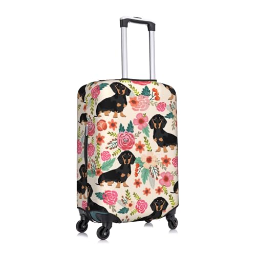 Dog Floral Print Luggage Cover Suitcase Protector Anti-scratch Fits 18-32 Inch Trolley Case3