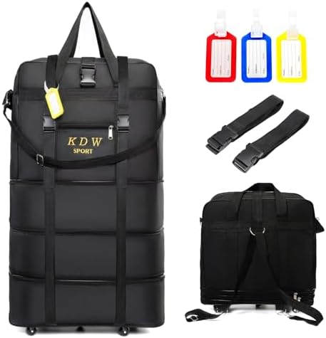 Foldable luggage bag, suitcase with rotating wheels, large-capaci...