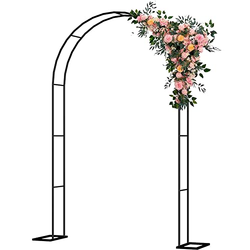 Pergola de jardin en métal arche pour plantes grimpantes et fleurs noires L280