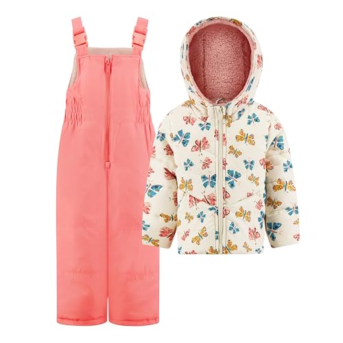 Carter's Girls' Heavyweight 2-Piece Skisuit Snowsuit Set - Snow Bib and Hooded Jacket