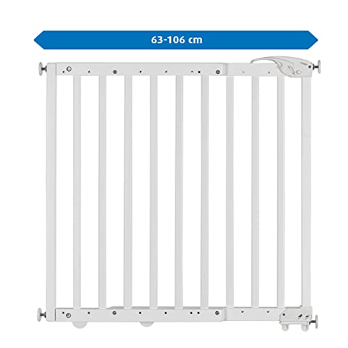 reer Türgitter und Treppenschutzgitter | Baukasten zum Selberbauen | zum Klemmen oder Schrauben | ausziehbar 63-106 cm | weiß