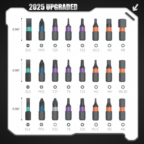 Image of Diy Screwdriver 24 In 1, Upgrade 24 In 1 Multi Bit Magnetic Screwdriver Set, Magnetic Screw Driver Set, Multi-purpose Ratchet Wrench Screwdriver S2 Magnetic Bits, Detachable T Ratchet Handle (2PCS)