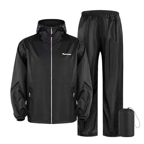 Generisch Conjunto de traje de lluvia para mujer y hombre, impermeable, chaqueta y pantalón de lluvia, traje impermeable para motocicleta, conjuntos, reflectante, ropa de lluvia para bicicleta, O