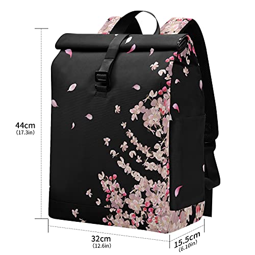 ALAZA Flying Plum Cherry Blossom Flowers Large Laptop Backpack Purse for Women Men Waterproof Anti Theft Roll Top Backpack, 13-17.3 inch3