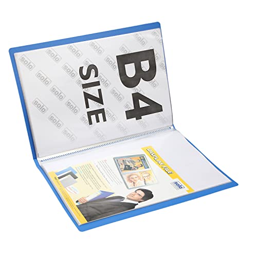 Image of SOLO Display File - B4 Size | 20 Clear-View Pockets | Holds Up to 100 Sheets | Non-Stick Pockets | Loose Leaf Folder | Organizer for Presentations, Certificates, Photos & Contracts