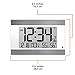 Marathon Large Atomic Wall Clock with Auto Backlight, Calendar, Temperature, and Humidity - Batteries Included - CL030052 White/Silver
