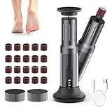 Zexrow Elektrischer Hornhautentferner mit 6 Stufen, Vor-/Rücklauf, Dual-Ladung, Display & Wechselrollen für Harte Haut – Perfekt für Zuhause und Salon