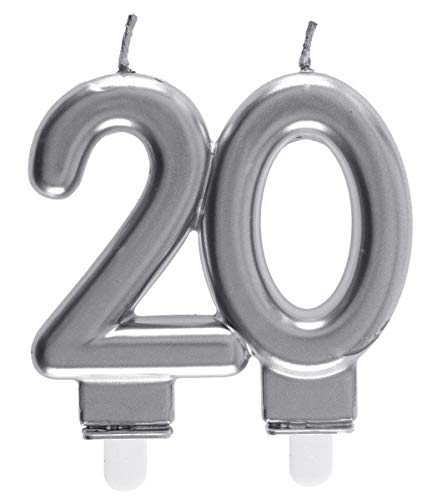 SANTEX 6931-20, Bougie des Âges 20 Ans, Argent Cover