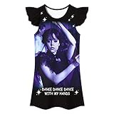 Emonyna Girls Casual Dress Kids Dark Princess Dancing Queen Patterned Birthday Party Outfits