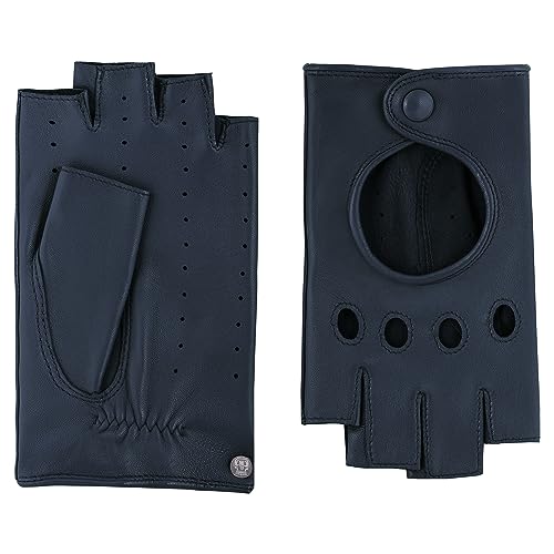 Gants automobilistes Classic Navy Roeckl en cuir bleu marine taille 8