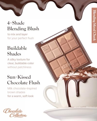 Image of Dasique Blending Mood Cheek #20 Melted Choco | 4 Blendable Shades | Pressed Powder Blush Palette for Cheeks | Silky & Soft Blur Finish | Lightweight Blush for Cheeks | Korean Makeup | Vegan