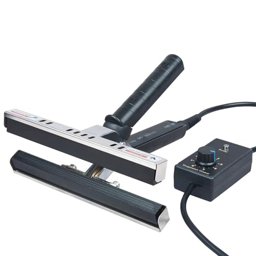 Sellador térmico portátil para bolsas, temperatura ajustable con soporte de seguridad, perfecto para sellar bolsas de papel de aluminio, kraft y mylar, tamaño de 200 mm