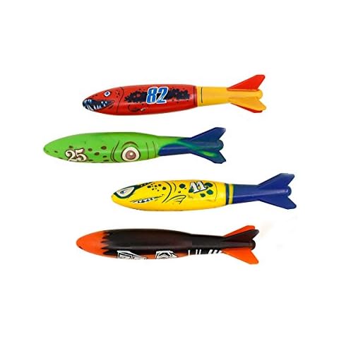 ZHFUYS Diving Pool Toy Underwater Swimming Throwing Diving Torpedo Shark,4 Pack Cover