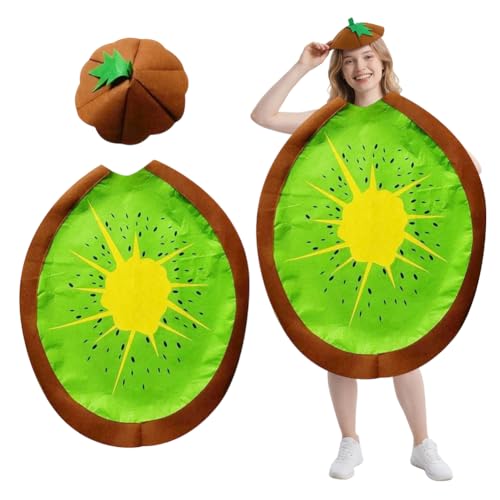 SYTTNUM Lustiges Obst-kostüm, kiwi Kostüm Satz Partei, Lustige Bühne Leistung Karneval Festival Party Cartoon Outfit Kleidung Requisiten Für Erwachsene
