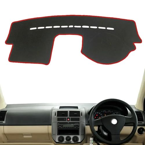UDTGXHHCX - Car Dashboard Dash Mat Cover Sun Shade Carpet Pad Polyester Flannel Suede for Volkswagen for VW for Polo MK4 9N 9N3 2002 2003 2004 2005 2006 2007 2008