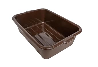 Soro Essentials- 21-1/2" x 15" x 7" Deep Commercial Bus Box Tub Brown Color Plastic - Tote Box Tubs Box Utility Bus Tub Food Service Bus Tub Wash Basin Dish Tub Storage Organizer for Kitchen