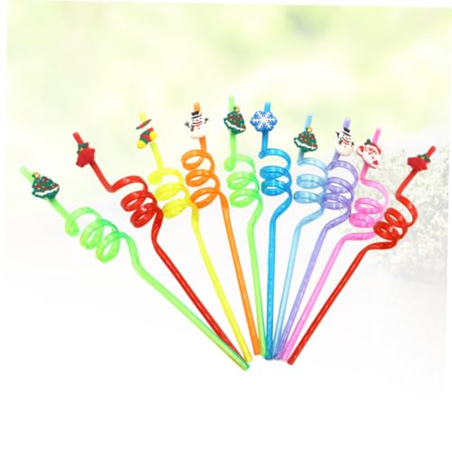 NUOBESTY 10 pitillos desechables con diseño espiral para fiesta miniatura 3