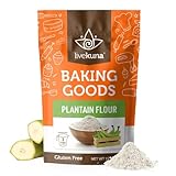 LiveKuna Organic Plantain Flour - Gluten Free All Purpose Flour Alternative For Baking & Cooking Recipes - Grain Free Vegan Plantain Flour, Rich In Fiber & Vitamins for Keto & Paleo Diets, 15oz Bag