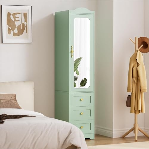 JanflyHome Armoire Wardrobe Closet, 69.5" H Wood Bedroom Armoires Cabinet