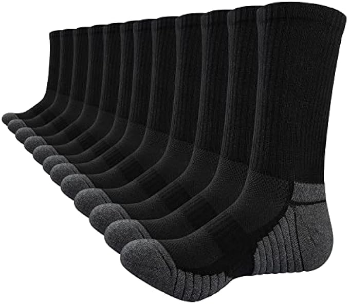 TANSTC Socks Men Women 6 Pairs for all Seasons Crew Cotton Athletic Running Sports Socks