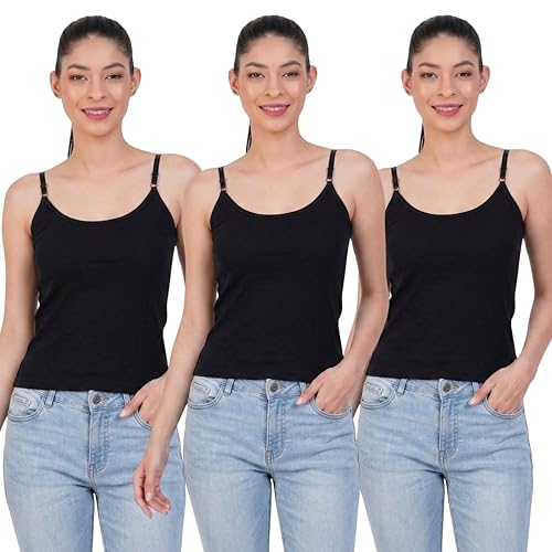 Image of Women's Cotton Camisole Slip | Adjustable Straps | Ultra-Soft Pure Cotton Fabric | Camisole | (S,M,L,XL,2XL,3XL,4XL)