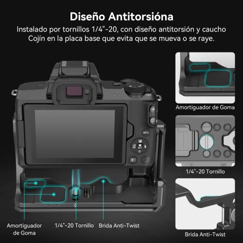 (Nueva Versión) SMALLRIG Cage para Canon M50 M50II y M5 con Placa Incorporada para Arca y Orificios Roscados de 1/4 y 3/8 - 2168C - imagen 2