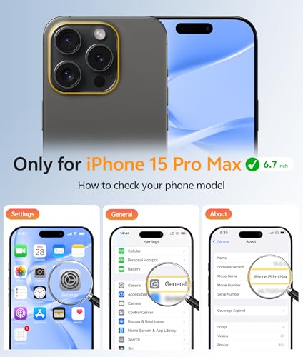 Image of FNTCASE for iPhone 15 Pro Max Case: [Compatible with Magsafe] Translucent Matte Cases with [Full Camera Protection] [Screen Protector] Military Grade Shockproof Protective Phone Cover - Black