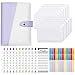 Zengest Schönes A6 Ringbuchordner Notizbuch Budget Planner, PU Leder Outer Hülle Haushaltsplaner mit 12 Pcs Geldumschläge Taschen, 12 Pcs Budgetblätter, 24 Pcs Farbe Etiketten-Aufkleber (Lila +Weiß)