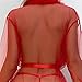 Women Lingerie Lace Fashion Sexy Tulle Robe Long Lingerie Nightgown Bathrobe Sleepwear Feather Bridal Robe Lace Lingerie Red