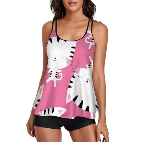Robe de Plage Tankini Chat pour Camoufler les Complexes avec Élégance et Confort