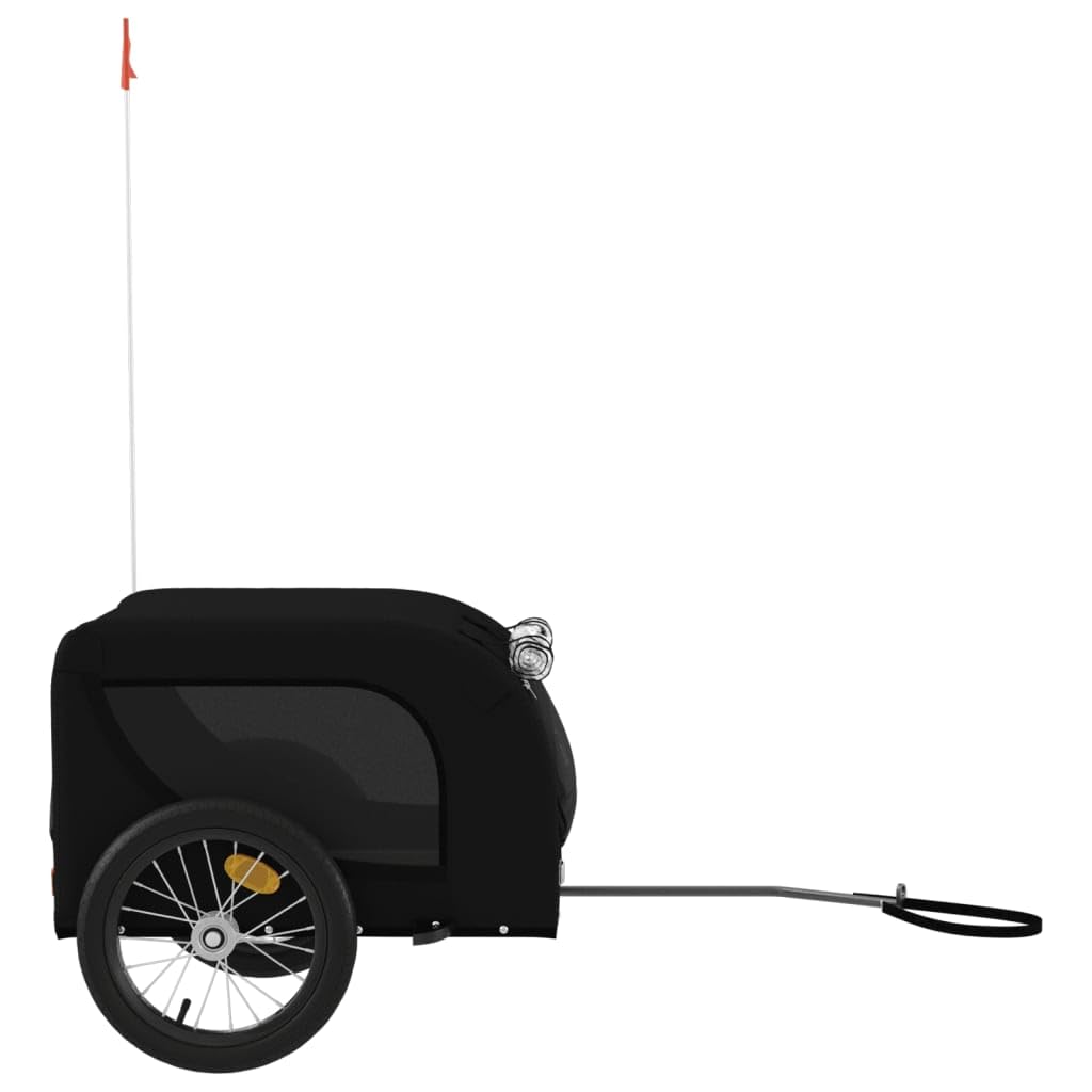 Remolque de bicicleta para perros, color naranja y negro, de tela Oxford y hierro con marco de metal, plegable, resistente y suave, ideal para viajes, senderismo, visitas al veterinario y vacaciones