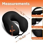 BLACK+DECKER Memory Foam Travel Neck Pillow Travel Pillow for Plane, Car & Train| Ice Silk Cooling Fabric, Ergonomic Design, Neck Support, Washable Cover,Black - Image 2