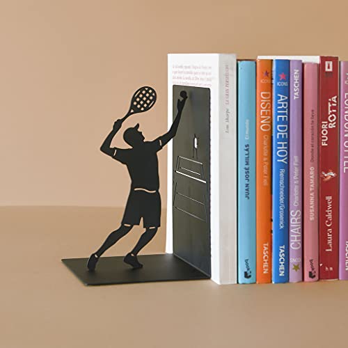 Balvi Bücherstütze Match Ball Farbe Schwarz Buchstütze für Ihre Bücher im Bücherregal in Form eines T