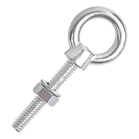 Premier Stainless Solutions 5/16” x 4” Long Stainless Steel Shoulder Threaded Eyebolts, T316 Marine Grade – Lot of 5 Cover