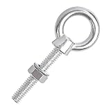 Premier Stainless Solutions 3/8” x 6” Long Stainless Steel Shoulder Threaded Eyebolts, T316 Marine G