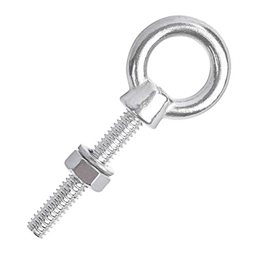 Premier Stainless Solutions 3/8” X 6” Long Stainless Steel Shoulder Threaded Eyebolts, T316 Marine Grade – Lot Of 25 #TOP26