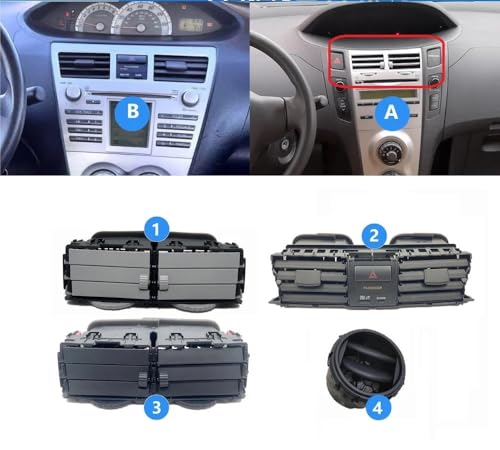 Aérateur climatisation central noir pour Toyota Yaris 2008-2013 - 2