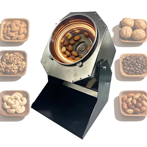 Tostador de nueces eléctrico comercial de 2200 W Tostador de frijoles de acero inoxidable Cacahuetes Semillas de girasol Sésamo Anacardos Castañas 122 °F-572 °F