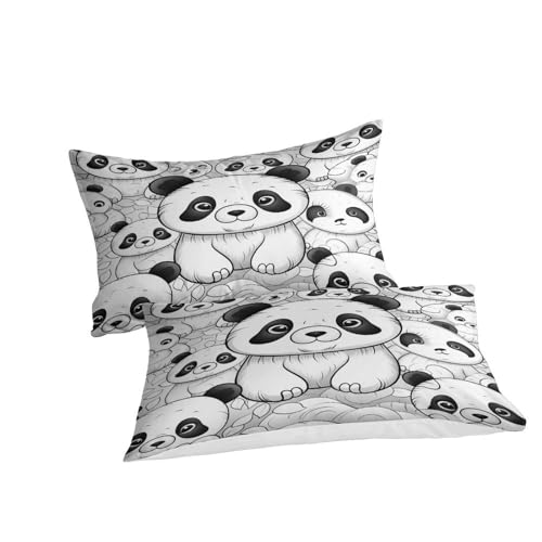 Housse de couette panda anti-acarien et douce king size