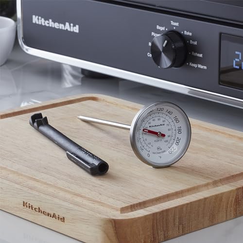 Image of KitchenAid KQ919 Analog Instant Read Food and Meat Thermometer with 1.75-inch Dial, Recalibration Feature, Black Storage Sleeve