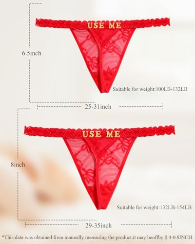 Image of Sexy Underwear for Women Lace Panties Sexy Thong with Funny Rhinestone Letters for Couple Gifts
